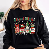 Humorous ICU Nurse Medical Holiday Crewneck, Silent Night Christmas Sweatshirt, RN Hospital Staff Sweater, Healthcare Worker Xmas Present