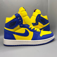 Sneakers, Blue Yellow Colorway, Lace Up Design, Casual Gift for Sneaker Fans