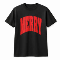 Retro Varsity Arch Shirt, Merry Christmas T-Shirt, Holiday Graphic Tee, Vintage Christmas Aesthetic T-Shirt, Festive Xmas Present for Men Women