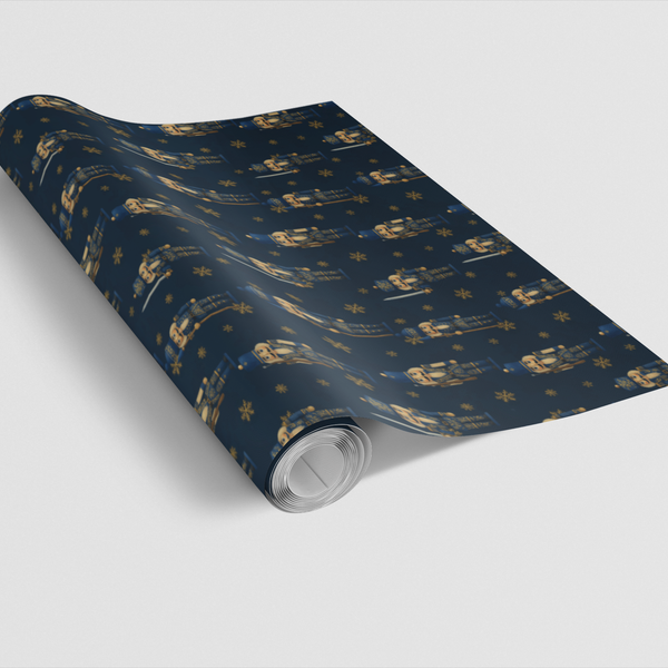 Navy Blue Holiday Gift Wrap, Nutcracker Christmas Wrapping Paper, Festive Xmas Ballet Wrapping Paper, Traditional Winter Holi