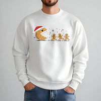 Humorous Gingerbread Man Gamer Crewneck, Christmas Cookie Sweatshirt, Video Game Console Pullover, Retro Holiday Baker Gaming Sweater