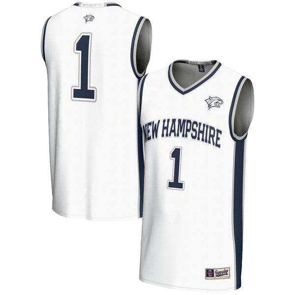 #1 New Hampshire Wildcats Lightweight Basketball Jersey - White