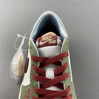 Retro Low Top Sneakers, White Green Red Colorway, Lace Up Design, Casual Gift for Sneaker Fans