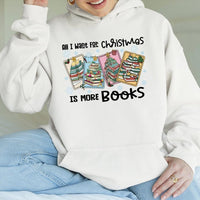 Bookish Tree Graphic Hoodie, Book Lover Christmas Hoodie, Librarian Holiday Hoodie, Comfy Reader Sweatshirt, Bookworm Xmas Present Pullover