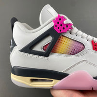 Retro Low Top Sneakers, White Black Pink Colorway, Lace Up Design, Casual Gift for Sneaker Fans