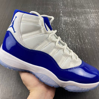 Sneakers, White Blue Colorway, Leather Footwear, Lace Up Design, Casual Gift for Sneaker Fans
