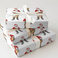 Tan Overalls Santa Claus Gift Wrap, Carpenter Santa Wrapping Paper, Handyman DIY Christmas Wrapping Paper, Builder Holiday Present Paper
