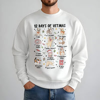 Humorous Veterinary Clinic Holiday Pullover, 12 Days of Vetmas Sweatshirt, Vet Tech Christmas Crewneck, Animal Doctor Xmas Present Sweater