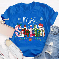 Custom Name Snowflake Holiday Shirt, Personalized Christmas Lights T-Shirt, Matching Family Xmas Graphic Tee, Holiday Season Present