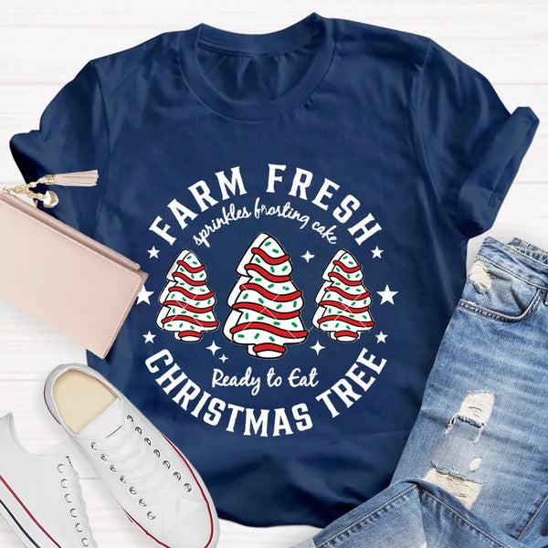Festive Holiday Teacher Shirt, Farm Fresh Christmas Tree Teacher T-Shirt, Christmas Tree Graphic Tee, Adorable Winter Educato