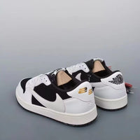 Low Top Sneakers, Black White Colorway, Lace Up Design, Casual Gift for Sneaker Fans