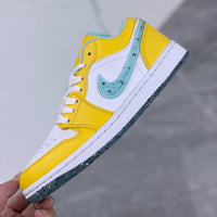 Retro Low Top Sneakers, White Yellow Colorway, Lace Up Design, Casual Gift for Sneaker Fans