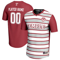 Temple Owls Collegiate Soccer NIL Pick-A-Player Fashion Jersey - Cherry/White