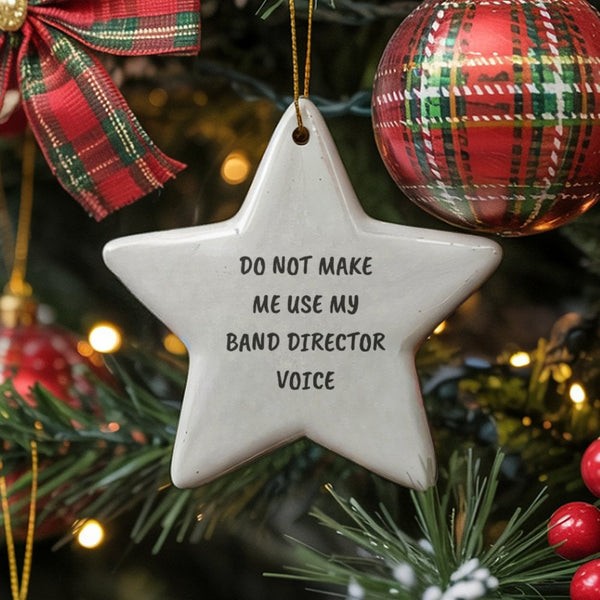 Music Teacher Christmas Star Ornament, Band Director Star Ornament, Ceramic Music Educator Star Ornament, Band Instructor Hol