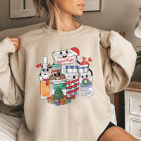 Adorable ICU Nurse Sweatshirt, Silent Night Nurse Christmas Sweatshirt, Medical Vial Holiday Sweatshirt, Healthcare Worker Crewneck Xmas Present