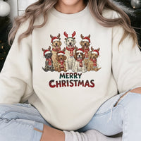 Festive Puppy Holiday Crewneck, Merry Christmas Dogs Sweatshirt, Adorable Dog Lover Christmas Sweatshirt, Winter Pet Mom Pullover Present