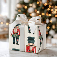 Ballet Soldier Holiday Gift Wrap, Nutcracker Christmas Wrapping Paper, Watercolor Traditional Wrapping Paper, Festive Gift Wrap Roll
