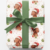 Santa Dog Holiday Gift Wrap, Vizsla Christmas Wrapping Paper, Hungarian Vizsla Wrapping Paper, Dog Lover Xmas Present Wrap, Gift Wrap Roll