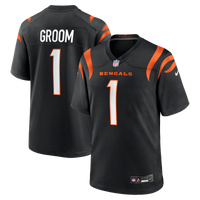 Cincinnati Bengals Number 1 Groom Black Game Jersey