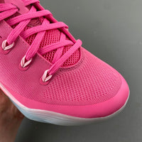 Low Top Sneakers, White Pink Colorway, Lace Up Design, Casual Gift for Sneaker Fans