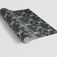Winter Forest Stag Wrapping Paper, Majestic Antler Wrapping Paper, Golden Reindeer Holiday Gift Wrap, Rustic Christmas Gift Wrapping Paper
