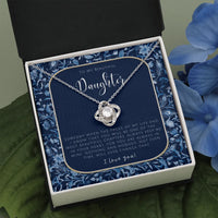 Eternal Bond Cubic Zirconia Pendant Necklace, Love Knot Necklace for Daughter, 14k White Gold Stainless Steel, Birthday Christmas Present
