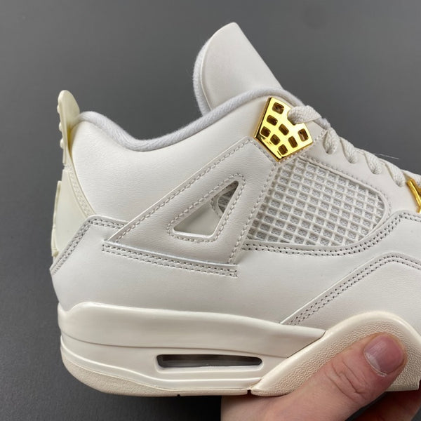 Low Top Sneakers, White Gold Colorway, Metallic Finish, Lace Up Design, Casual Gift for Sneaker Fans