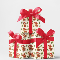 Woodland Deer Holiday Gift Wrap, Watercolor Baby Fawn Christmas Wrapping Paper, Winter Animal Wrapping Paper, Adorable Woodland Xmas Gift Wrap