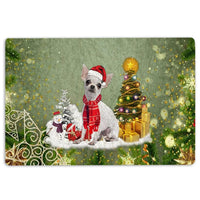 Santa Hat Dog Doormat, Chihuahua Christmas Doormat, Snow Tree Christmas Doormat, Winter Dog Welcome Mat, Holiday Home Decor Present