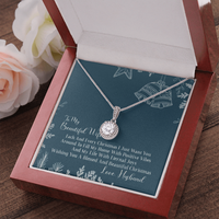 Cushion Cut Pendant, Eternal Hope Necklace for Wife, Cubic Zirconia Necklace, White Gold Stainless Steel Jewelry, Christmas Necklace Present