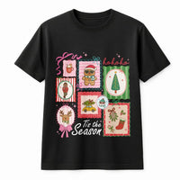 Festive Reindeer Holiday Shirt, Adorable Gingerbread Christmas T-Shirt, Retro Xmas Collage Graphic Tee, Holiday Season Party T-Shirt Present
