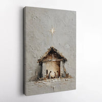 Textured Impasto Holy Family Wall Art, Nativity Scene Canvas Print, Modern Christian Scripture Decor, Religious Christmas Home Present