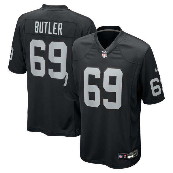 Las Vegas Raiders Adam Butler Black Team Game Jersey