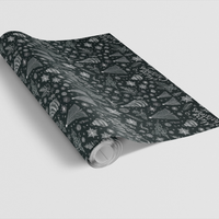 Hand-Drawn Tree Holiday Gift Wrap, Black and White Christmas Wrapping Paper, Modern Winter Wrapping Paper, Minimalist Xmas Gift Wrap Roll