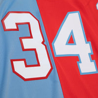 Houston Oilers Earl Campbell Red/Light Blue Gridiron Classics 1980 Split Legacy Replica Jersey