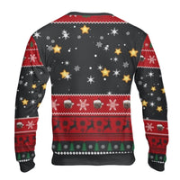 Humorous Canine Pet Ugly Sweater, Pug Dog Christmas Tree Ugly Sweater, Adorable Puppy Holiday Sweater, Dog Lover Christmas Ugly Sweater Crewneck