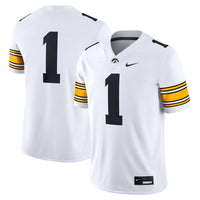 #1 White Iowa Hawkeyes Game Jersey