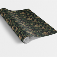 Woodland Christmas Gift Wrap Roll, Enchanted Forest Pine Tree Wrapping Paper, Winter Botanical Wrapping Paper, Holiday Present Gift Wrap