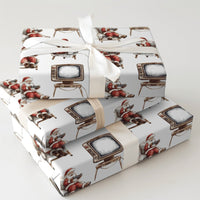 Vintage TV Video Game Gift Wrap, Retro Gamer Santa Wrapping Paper, Gamer Christmas Wrapping Paper, Nostalgic Gaming Paper Roll