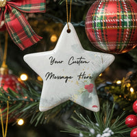 Ceramic Star Christmas Ornament, Custom Star Ornament, Star Shaped Keepsake Ornament, Holiday Tree Decoration, Family Present