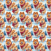 Winter Scarf Dog Wrapping Paper, Chow Chow Christmas Wrapping Paper, Watercolor Chow Gift Wrap, Dog Lover Wrapping Paper, Adorable Xmas Pet Wrap
