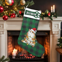 Custom Buffalo Plaid Kitty Stocking, Personalized Cat Christmas Stocking, Adorable Pet Holiday Stocking, Cat Lover Christmas Decor Present