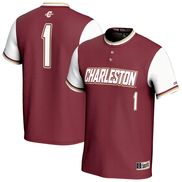 Charleston Cougars Lightweight Collegiate Softball Fashion Jersey - Maroon