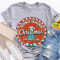 Humorous Holiday Chemistry STEM Shirt, Science Teacher Christmas Social Club T-Shirt, Festive Science Graphic Tee, Xmas Educator Present