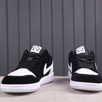 Low Top Sneakers, White Black Colorway, Lace Up Design, Casual Gift for Sneaker Fans