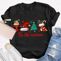 Festive Holiday Graphic Tee, Christmas Tree Santa Hat T-Shirt, Adorable Merry Christmas Winter Shirt, Family Holiday Apparel for Men Women