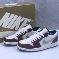 Low Top Sneakers, Brown White Colorway, Lace Up Design, Casual Gift for Sneaker Fans