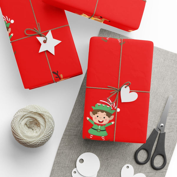 Humorous Red Holiday Gift Wrap, Elf Legs Wrapping Paper, Whimsical Christmas Elf Wrapping Paper, Festive Xmas Gift Wrap, Holi