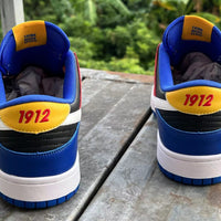 Low Top Sneakers, Blue Red White Colorway, Lace Up Design, Casual Gift for Sneaker Fans