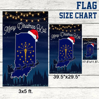 IN State Pride Holiday Yard Flag, Indiana Merry Christmas Y'all Garden Flag, Double-Sided Winter Lawn Flag